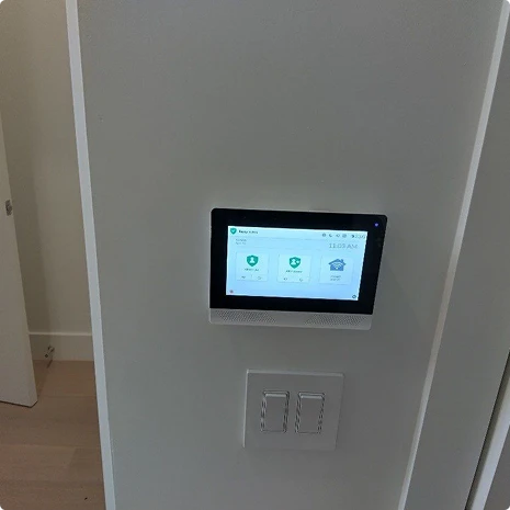 In-wall touch panel for home theater control
